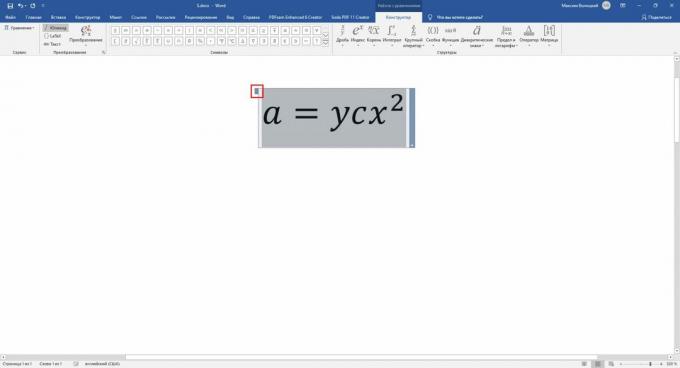 Comment insérer une formule dans Word: cliquez sur trois points