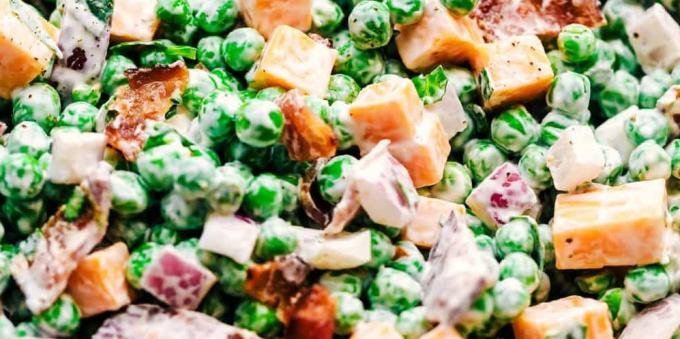 Salade de pois verts et fromage