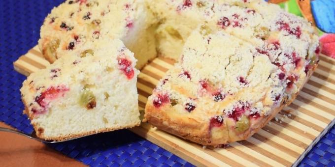 Gâteau aux groseilles lait et rouge et groseilles