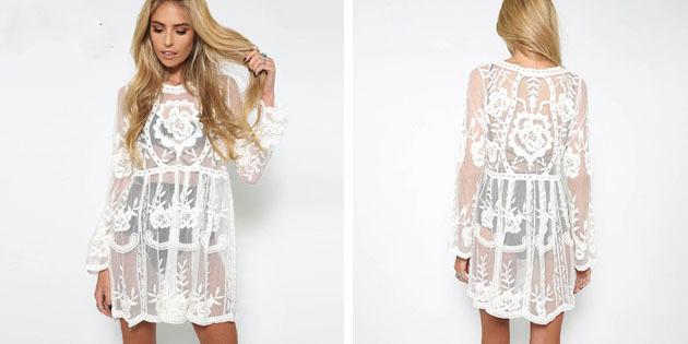 Robes de plage: fermé robe en dentelle