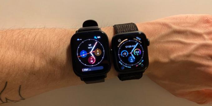 Amazfit GTS: Comparaison avec Apple montre