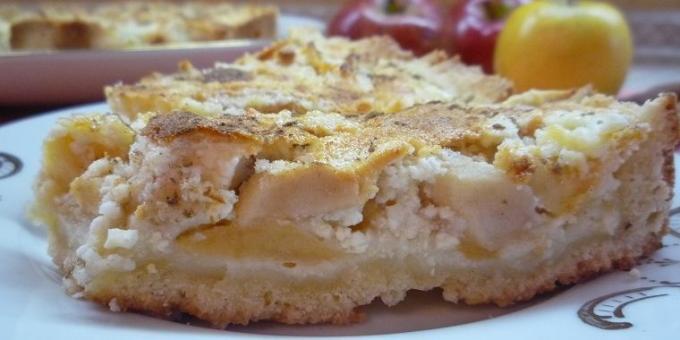tarte aux pommes et la garniture au fromage