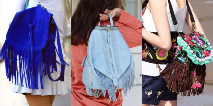 Les sacs à dos à la mode plupart avec frange