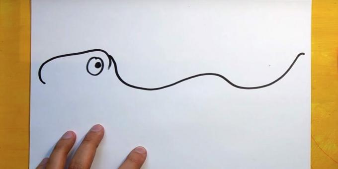 Comment dessiner un dinosaure: dessiner une ligne ondulée