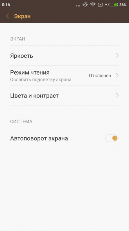 Xiaomi redmi 3 s: les réglages de l'écran