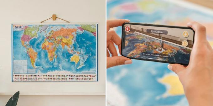 Cadeaux pour un enfant le 1er septembre: carte murale du monde