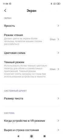 Redmi Note 9 Pro: paramètres de l'écran