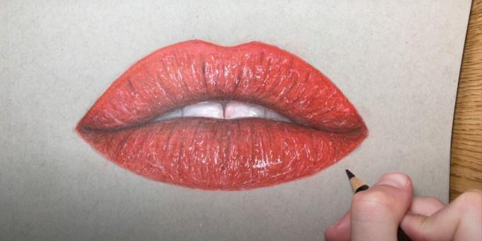 Dessiner des lèvres avec des crayons de couleur