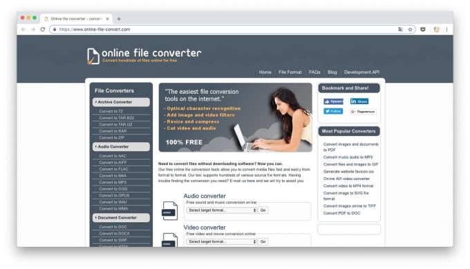 convertisseurs en ligne: Convertir de fichiers en ligne