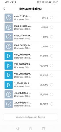 Xiaomi Cleaner Lite: recherche de fichiers volumineux