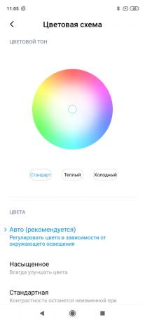Redmi Note 9 Pro: paramètres de couleur