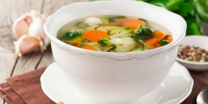 Soupe de légumes aux champignons