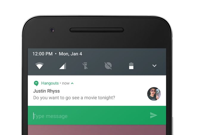 Android N. Le nouveau système de notification