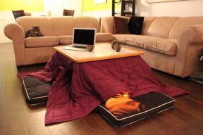 Réchauffé en japonais avec une table chaude kotatsu