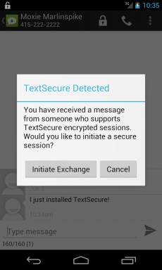 TextSecure envoie SMS-ki crypté