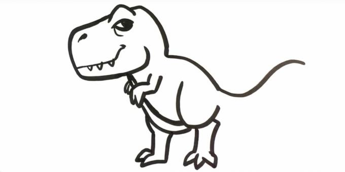 Comment dessiner un tyrannosaure: dessiner les pattes arrière