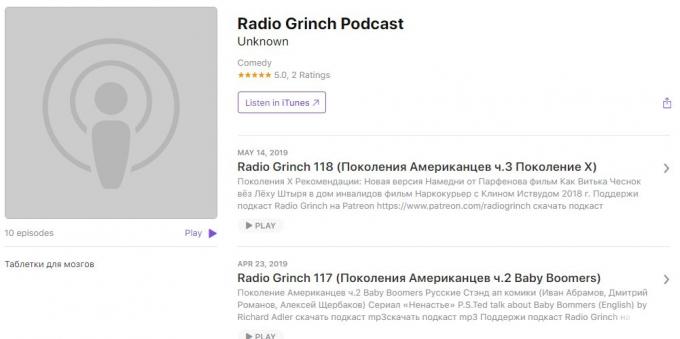 podcasts intéressants: Radio Grinch