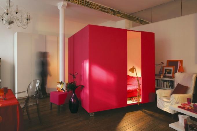 Appartement design studio: chambre-cube