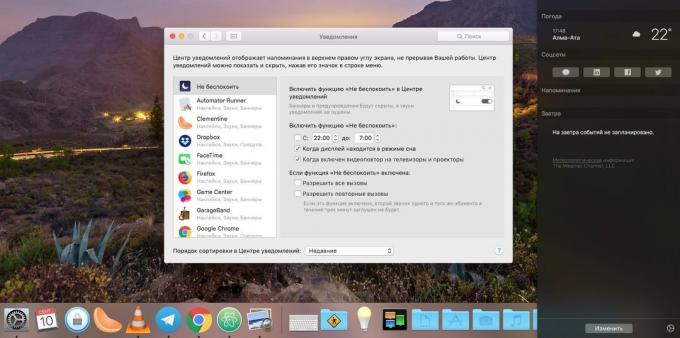 MacOS Paramètres système: Pour ouvrir les paramètres de notification
