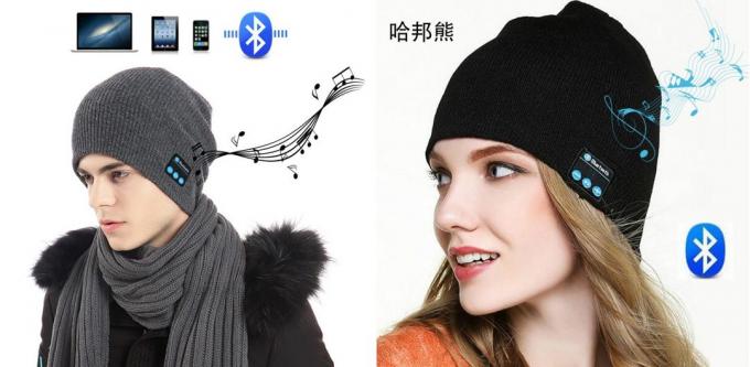 Produits pour l'hiver: chapeau-casque Bluetooth