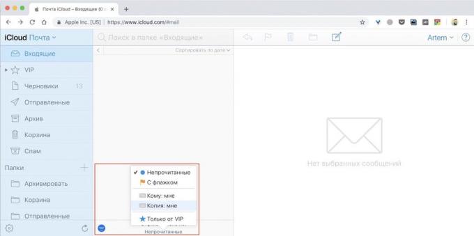 Les fonctions de iCloud-mail: Voir les messages de tout navigateur Web