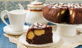Gâteau au chocolat avec boules de noix de coco