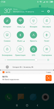 Xiaomi redmi 6: Panneau des paramètres rapides