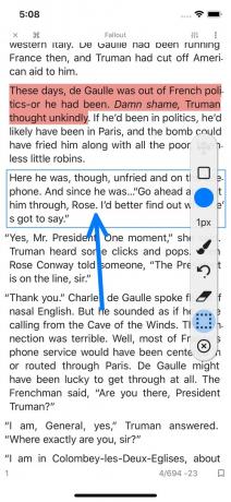 KyBook 3: sélection de texte