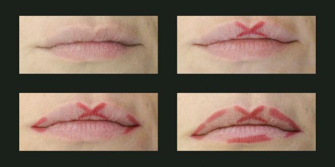 Secrets de beauté: moyen facile de dessiner le contour des lèvres