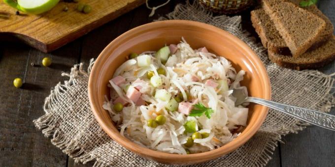 Salade de choucroute, jambon et pomme