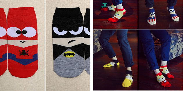chaussettes: belles chaussettes pour hommes avec des superhéros