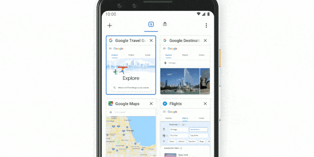 La nouvelle interface à onglets dans Chrome mobile