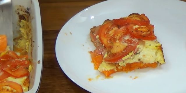citrouille cuite au four avec des tomates et feta