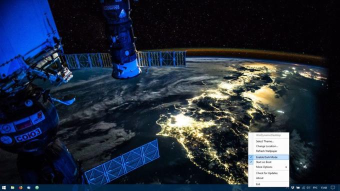 fond d'écran dynamique pour Windows 10: le point de vue de l'évolution de l'ISS