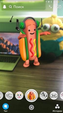 Danse hot-dog dans Snapchat