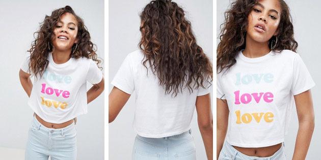 la mode des femmes t-shirts des boutiques européennes: ASOS chemise raccourcies