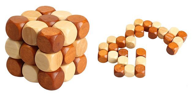 puzzle cube en bois