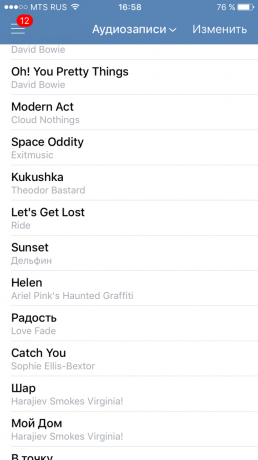 Comment écouter de la musique sur l'iPhone VKontakte 