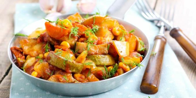 Ragoût de légumes aux courgettes et au maïs