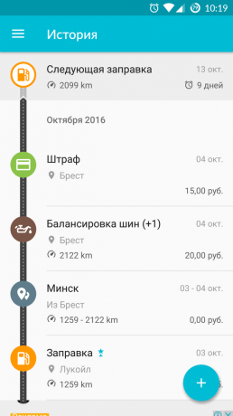 Drivvo pour Android: histoire