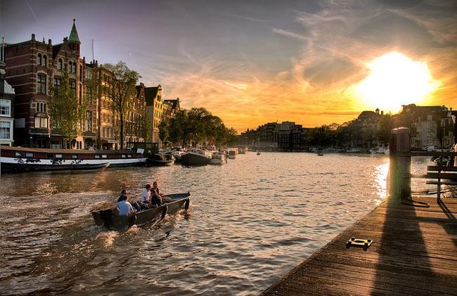 Coucher de soleil à Amsterdam