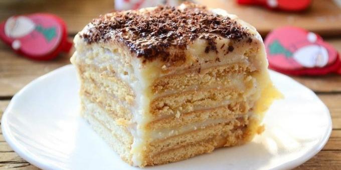 pâtisserie Cake avec la crème anglaise