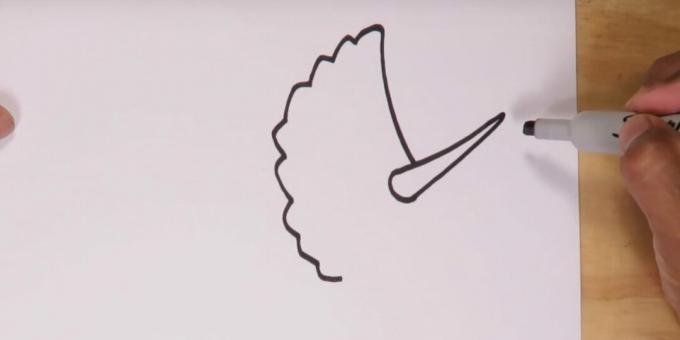 Comment dessiner un tricératops: ajouter une corne