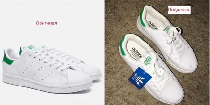 Chaussures Adidas originaux et leurs contrefaçons