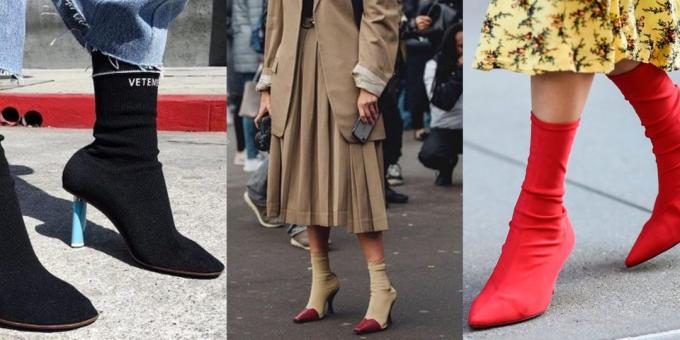 chaussures à la mode Automne-Hiver 2019/2020: bottes, bas