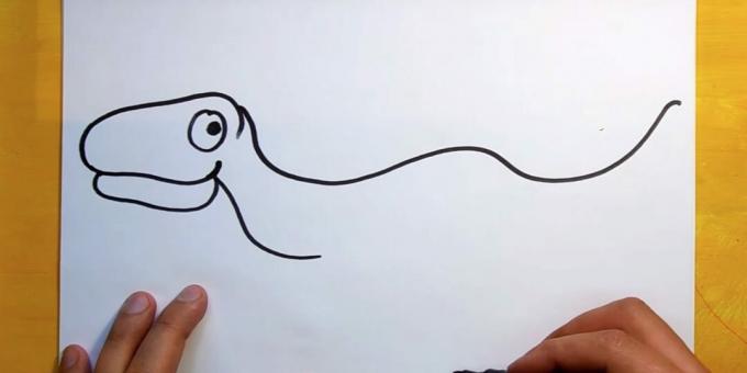 Comment dessiner un dinosaure: ajoutez la tête et le cou