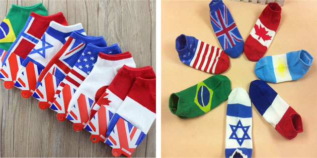 chaussettes belles avec des drapeaux