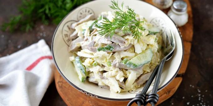 Salade de chou chinois et boeuf