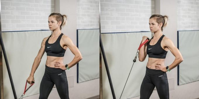 Exercices pour les biceps: flexion du biceps dans le crossover