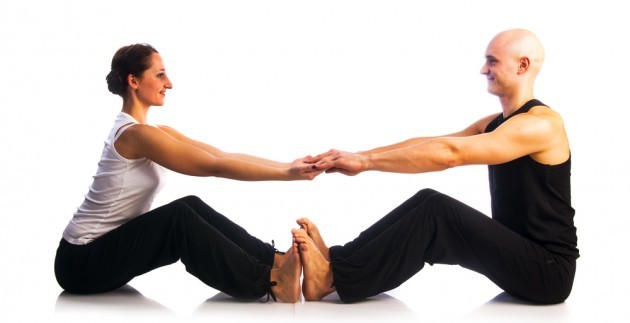 yoga à vapeur. La pente des pieds